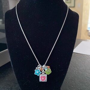 Brighton Havana multicolored enamel and silver dangle charm statement‎ necklace